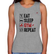 Regata Feminina Eat, Sleep, Gym, Repeat - Foca na Moda