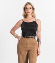 Regata Feminina Em Poliamida Sem Costura Select Preto