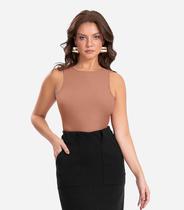 Regata Feminina em Poly Gorgurinho Endless Marrom