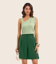 Regata Feminina em Viscose Creponada Endless Verde Regata Feminina em Viscose Creponada Endless Verde