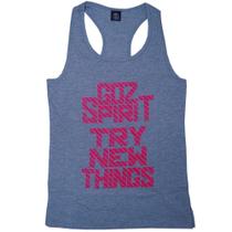 Regata feminina fitness Goz Spirit model Try New Things Cinza mescla