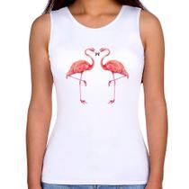 Regata Feminina Flamingos coração - Foca na Moda