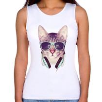 Regata Feminina Gato Headphone - Foca na Moda