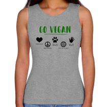 Regata Feminina Go Vegan Símbolos - Foca na Moda