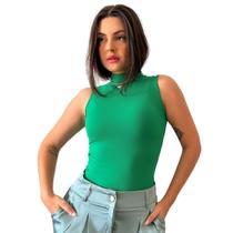 Regata Feminina Gola Alta Lisa Suplex Básica Garrafinha Regata Feminina Gola Alta Lisa Suplex Básica Garrafinha