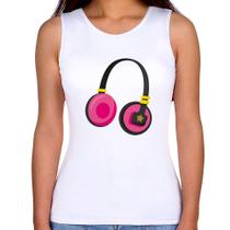 Regata Feminina Headphone Rosa - Foca na Moda