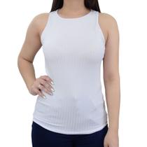 Regata Feminina Lunender Canelada Branca - 00358