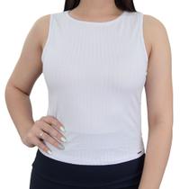 Regata Feminina Lunender Canelada Branca - 0047 Regata Feminina Lunender Canelada Branca - 0047