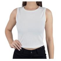 Regata Feminina LZT Cropped Canelado Branco Off - 8085 Regata Feminina LZT Cropped Canelado Branco Off - 8085