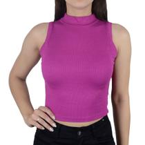 Regata Feminina LZT Cropped Canelado Pink - 24129 Regata Feminina LZT Cropped Canelado Pink - 24129