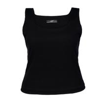 Regata Feminina LZT Plus Size Canelada Preto Regata Feminina LZT Plus Size Canelada Preto