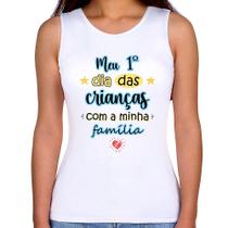 Regata Feminina Meu primeiro dia das crianças (azul) - Foca na Moda