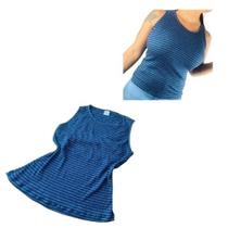 Regata Feminina Modal Listrada Com Detalhe Nas Costas Casual