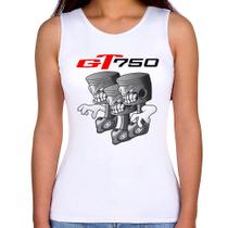 Regata Feminina Moto GT 750 Pistões - Foca na Moda Regata Feminina Moto GT 750 Pistões - Foca na Moda