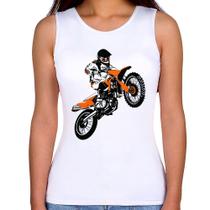 Regata Feminina Motocross Jump Laranja - Foca na Moda Regata Feminina Motocross Jump Laranja - Foca na Moda