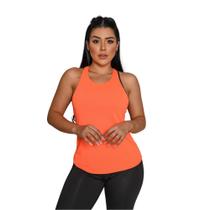Regata feminina nadador academia treino fitness dry Laranja