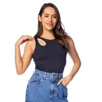 Regata Feminina Olho Fatal com Recorte Gota Preto Regata Feminina Olho Fatal com Recorte Gota Preto
