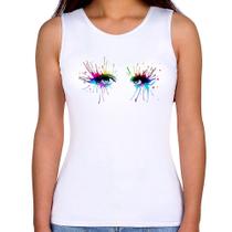 Regata Feminina Olhos Cores Pintura - Foca na Moda Regata Feminina Olhos Cores Pintura - Foca na Moda