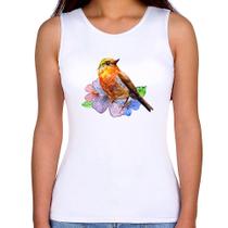 Regata Feminina Pássaro e Flores - Foca na Moda Regata Feminina Pássaro e Flores - Foca na Moda