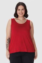 Regata Feminina Plus Size Decote U Alça Larga Em Viscose Stretch - Malwee