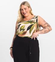 Regata Feminina Plus Size em Viscose Secret Glam Verde Regata Feminina Plus Size em Viscose Secret Glam Verde
