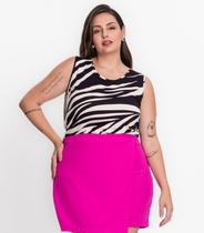 Regata Feminina Plus Size Linhas Secret Glam Preto