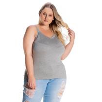 Regata Feminina Plus Size Livia de Viscolycra 1123-C1 - Mulher Única