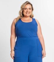 Regata Feminina Plus Size Secret Glam Azul Regata Feminina Plus Size Secret Glam Azul