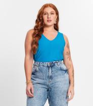 Regata Feminina Plus Size Secret Glam Azul Regata Feminina Plus Size Secret Glam Azul