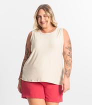 Regata Feminina Plus Size Secret Glam Bege Regata Feminina Plus Size Secret Glam Bege
