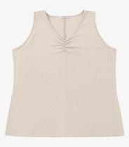 Regata Feminina Plus Size Secret Glam Bege
