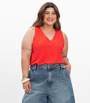 Regata Feminina Plus Size Secret Glam Laranja Regata Feminina Plus Size Secret Glam Laranja