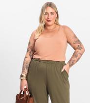 Regata Feminina Plus Size Secret Glam Marrom Regata Feminina Plus Size Secret Glam Marrom