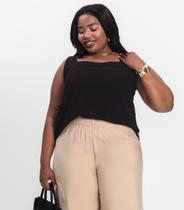 Regata Feminina Plus Size Secret Glam Preto Regata Feminina Plus Size Secret Glam Preto