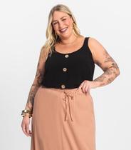 Regata Feminina Plus Size Secret Glam Preto Regata Feminina Plus Size Secret Glam Preto