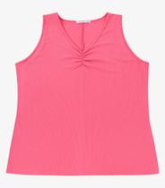 Regata Feminina Plus Size Secret Glam Rosa