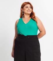 Regata Feminina Plus Size Secret Glam Verde Regata Feminina Plus Size Secret Glam Verde