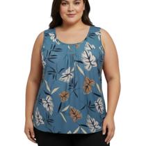 Regata Feminina Plus Soltinhas Malha Fria Estampadas Senhoras