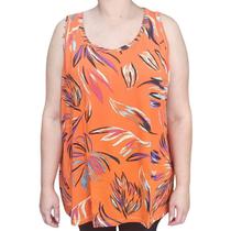 Regata Feminina Raio de Luz Estampada Plus Size Laranjada