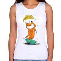 Regata Feminina Raposa Fofinha Na Chuva - Foca na Moda Regata Feminina Raposa Fofinha Na Chuva - Foca na Moda