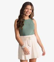 Regata Feminina Ribana Canelada Com Strass Minty Verde