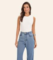 Regata Feminina Ribana Canelada Rovitex Bege