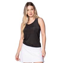 Regata Feminina Sea Surf Esportiva Malha Preto