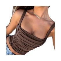 Regata Feminina Slim Fit Sem Costas e Mangas - Verão Casual Regata Feminina Slim Fit Sem Costas e Mangas - Verão Casual