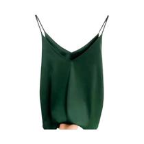 Regata Feminina Slim Y2K - Decote V - Sem Mangas (Cinza, Preto, Branco)