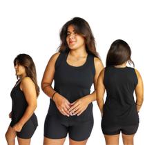 Regata Feminina Sobre Legging Longa Tapa Bumbum Academia Fitness