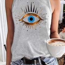Regata Feminina Soltinha com Estampa de Olho - Ideal para o Verão Regata Feminina Soltinha com Estampa de Olho - Ideal para o Verão