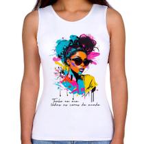 Regata Feminina Tenho em mim todas as cores do mundo - Foca na Moda