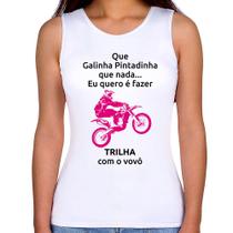 Regata Feminina Trilha com o vovô (moto rosa) - Foca na Moda Regata Feminina Trilha com o vovô (moto rosa) - Foca na Moda