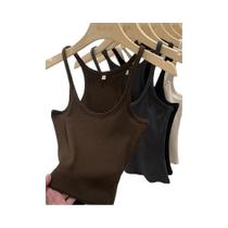 Regata Feminina Vintage Sem Mangas - Malha com Nervuras - Básica e Confortável Regata Feminina Vintage Sem Mangas - Malha com Nervuras - Básica e Confortável